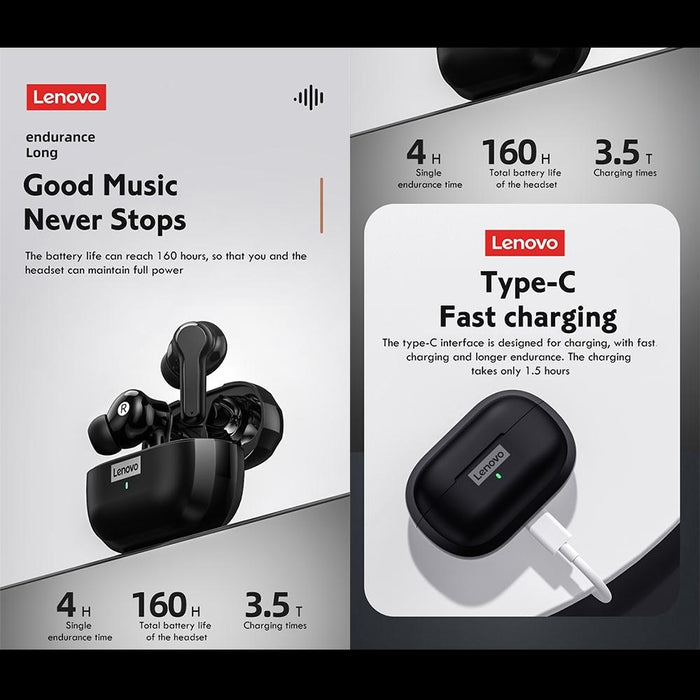 Lp1S Tws Wireless Bluetooth 5.0 Waterproof Sport Noise Reduction Hifi Bass Earphone With Mic