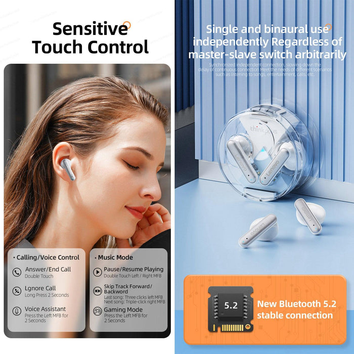 Lp10 Tws Wireless Bluetooth 5.2 Noise Reduction Earphone With Mic