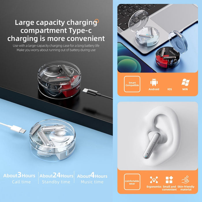 Lp10 Tws Wireless Bluetooth 5.2 Noise Reduction Earphone With Mic