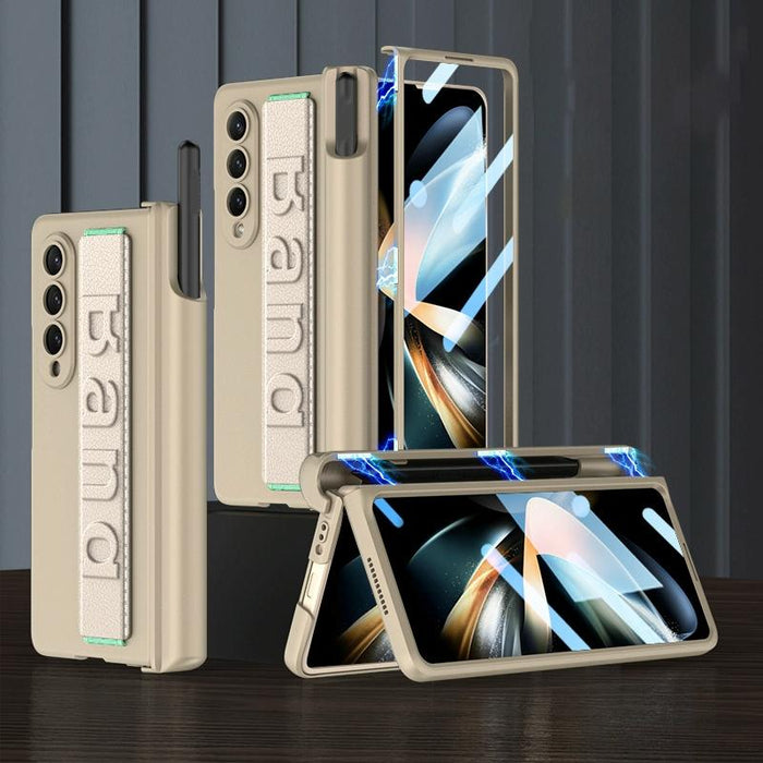 Foldable Phone Case With Magnetic Hinge And Wrist Strap