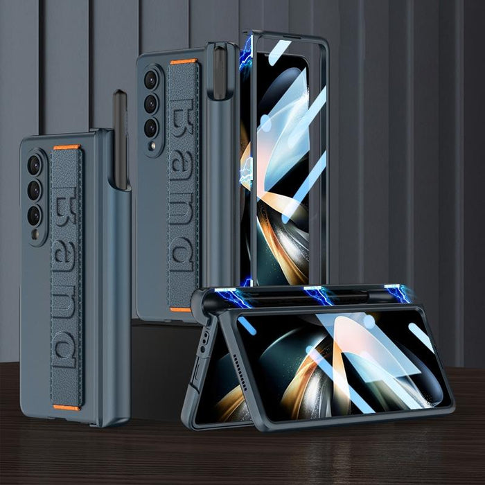 Foldable Phone Case With Magnetic Hinge And Wrist Strap