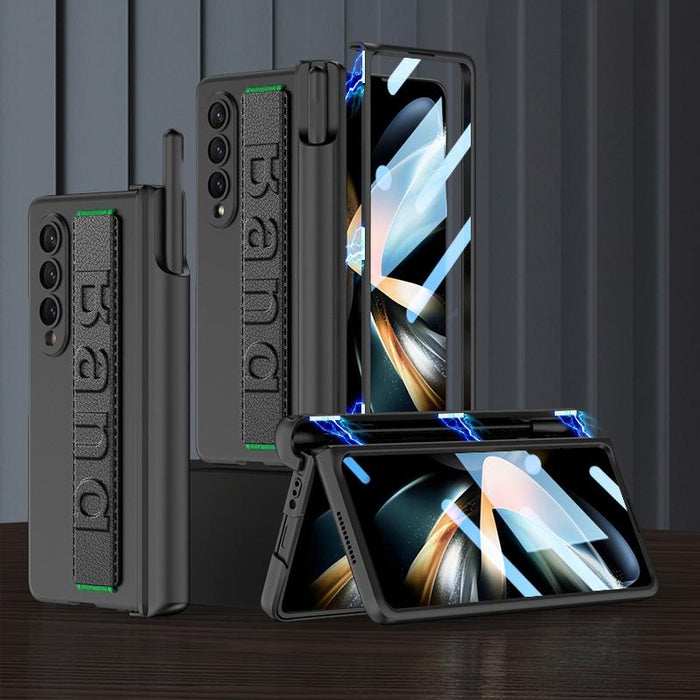 Foldable Phone Case With Magnetic Hinge And Wrist Strap