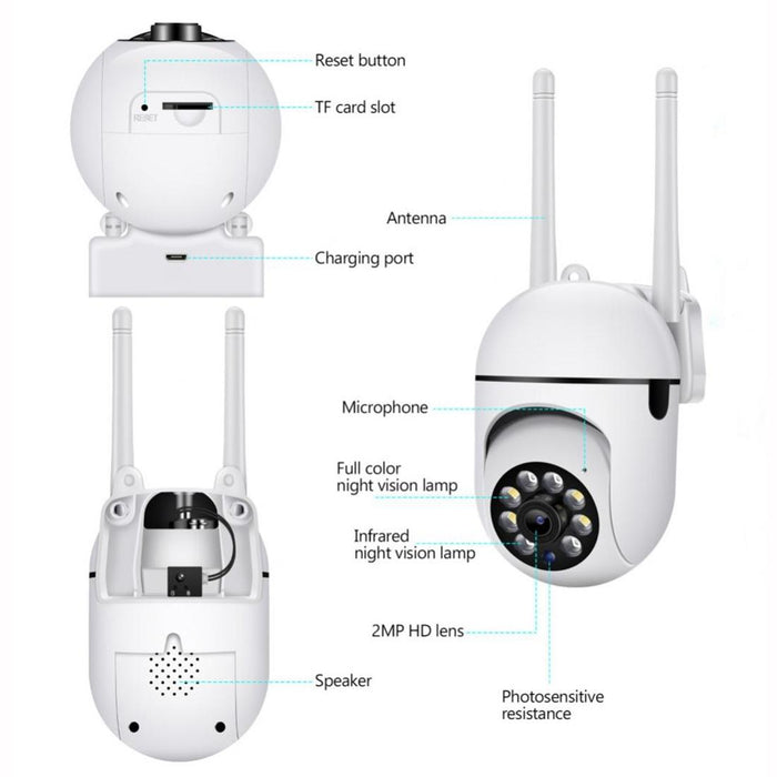 1080P Hd Wireless Wifi Smart Surveillance Camera Support Night Vision / Two Way Audio Without Memory