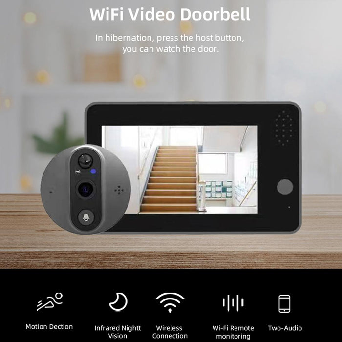 4.3 Inch Wifi Doorbell Viewer Support Night Vision & Motion Detection & Remote Voice