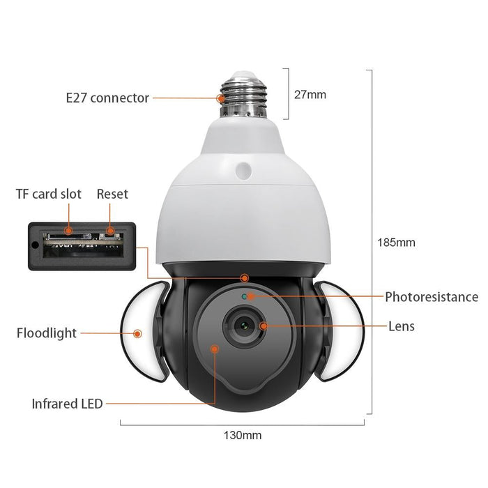 5Mp E27 Light Bulb Floodlight Camera