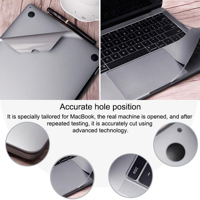 For Macbook Retina 12 Inch A1534 4 In 1 Upper Cover Film + Bottom Cover Film + Full-Support Film + Touchpad Film Laptop Body Protective Film Sticker