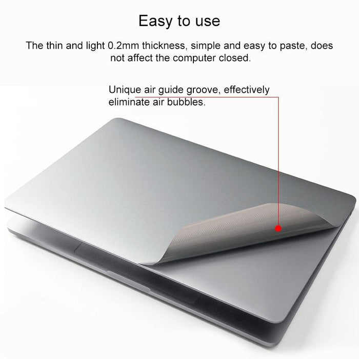 For Macbook 13.3 Inch A1278 With Optical Drive 4 In 1 Upper Cover Film + Bottom Cover Film + Full-Support Film + Touchpad Film Laptop Body Protective Film Sticker