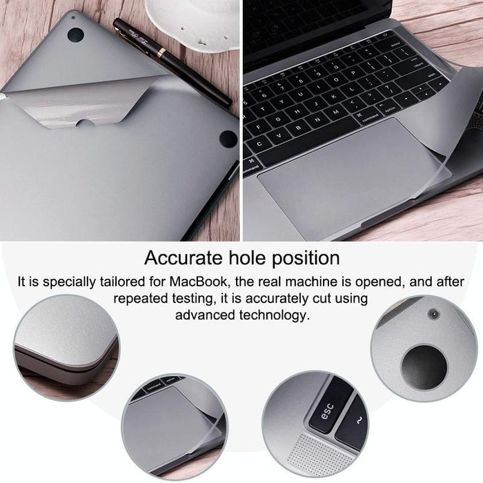 For Macbook 13.3 Inch A1278 With Optical Drive 4 In 1 Upper Cover Film + Bottom Cover Film + Full-Support Film + Touchpad Film Laptop Body Protective Film Sticker