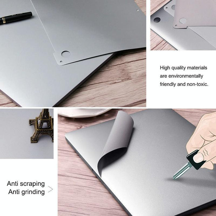 For Macbook 13.3 Inch A1278 With Optical Drive 4 In 1 Upper Cover Film + Bottom Cover Film + Full-Support Film + Touchpad Film Laptop Body Protective Film Sticker