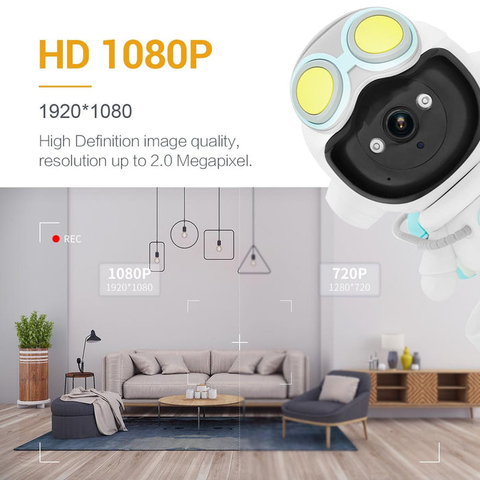 P1 Motion Detection & Tracking 2Mp Sound Alarm Cloud Storage Two-Way Audio Night Vision Wifi Camera