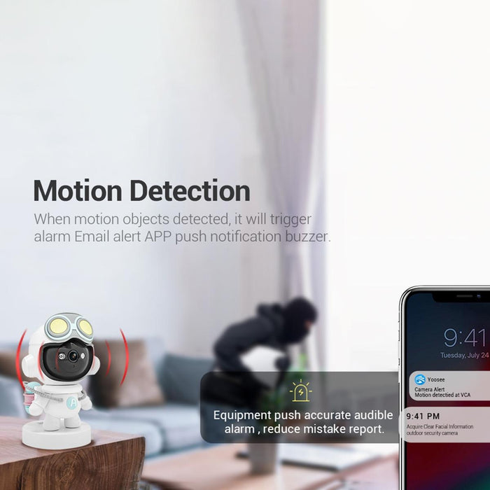 P1 Motion Detection & Tracking 2Mp Sound Alarm Cloud Storage Two-Way Audio Night Vision Wifi Camera