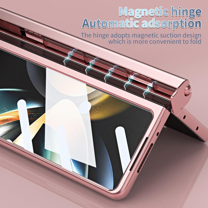 Foldable Phone Case With Pen Slot Electroplated For Samsung