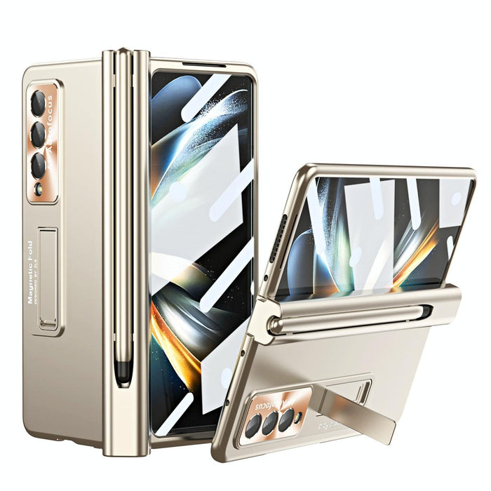 Foldable Phone Case With Pen Slot Electroplated For Samsung