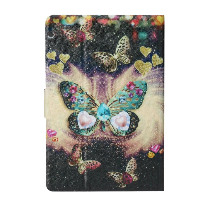 Coloured Drawing Pattern Horizontal Flip Leather Case With Holder & Card Slot