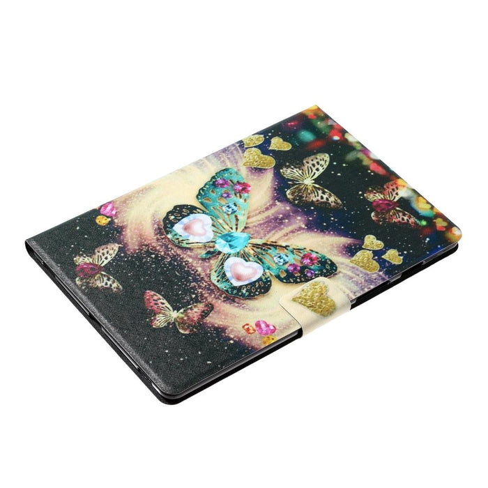 Coloured Drawing Pattern Horizontal Flip Leather Case With Holder & Card Slot