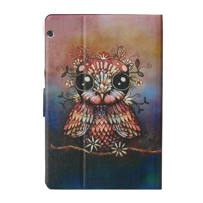 Coloured Drawing Pattern Horizontal Flip Leather Case With Holder & Card Slot