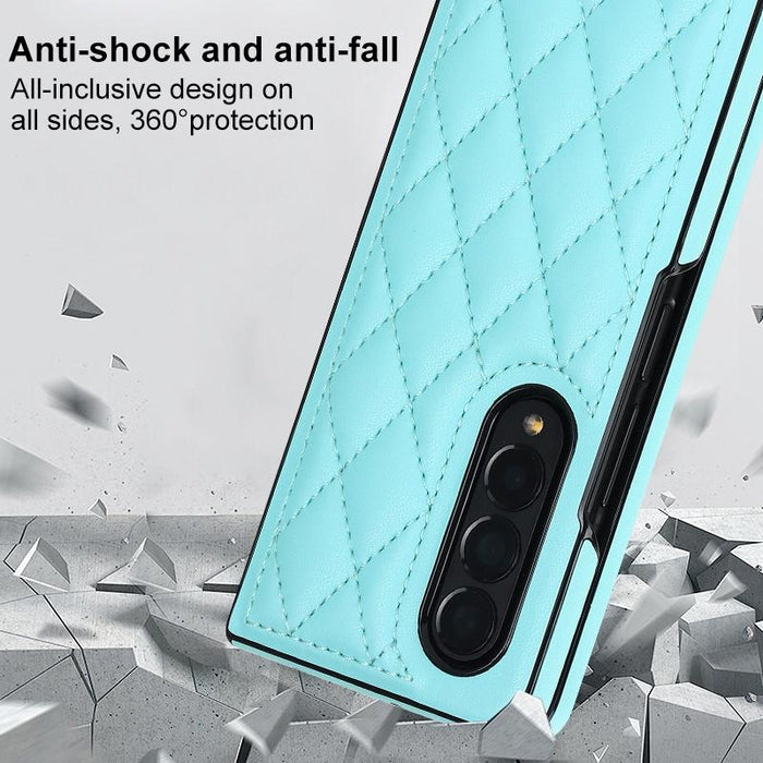 Foldable Microfiber Phone Case Rhombic Design For Samsung