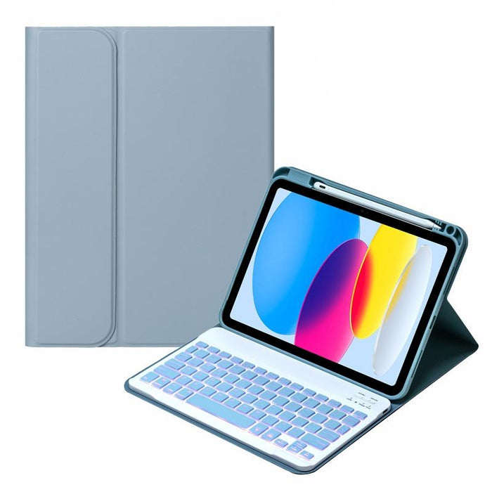 For Ipad 10Th Gen 10.9 2022 Sa-10Ds Backlight Bluetooth Keyboard Leather Tablet Case With Pen Slot