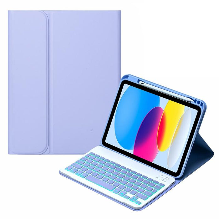 For Ipad 10Th Gen 10.9 2022 Sa-10Ds Backlight Bluetooth Keyboard Leather Tablet Case With Pen Slot