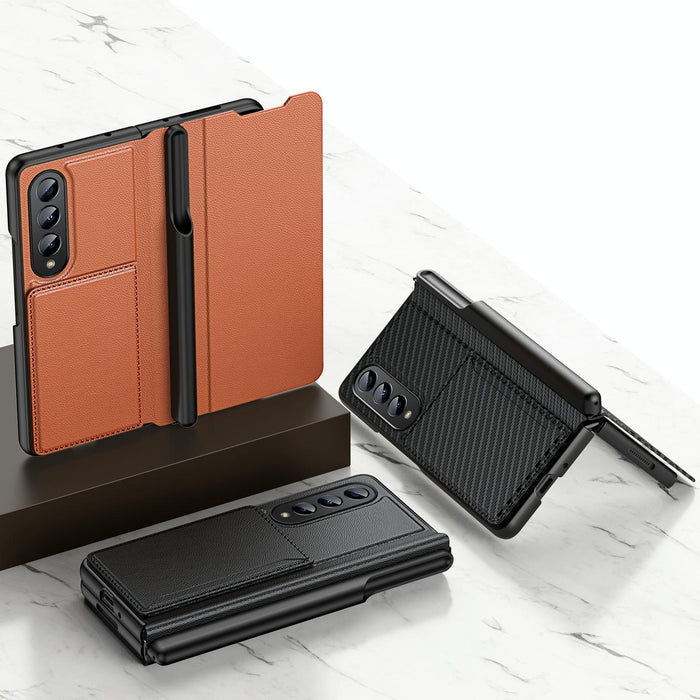 Leather Case With Card And Pen Slot For Samsung Galaxy z