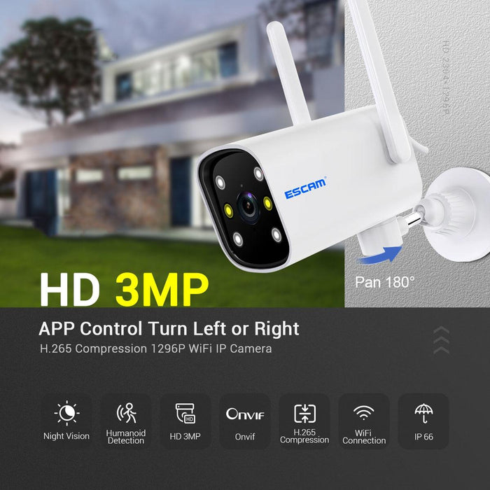 3Mp 1296P Hd Indoor Wireless Ptz Ip Camera Ir Night Vision Ai Humanoid Detection Home Security Cctv Monitor White