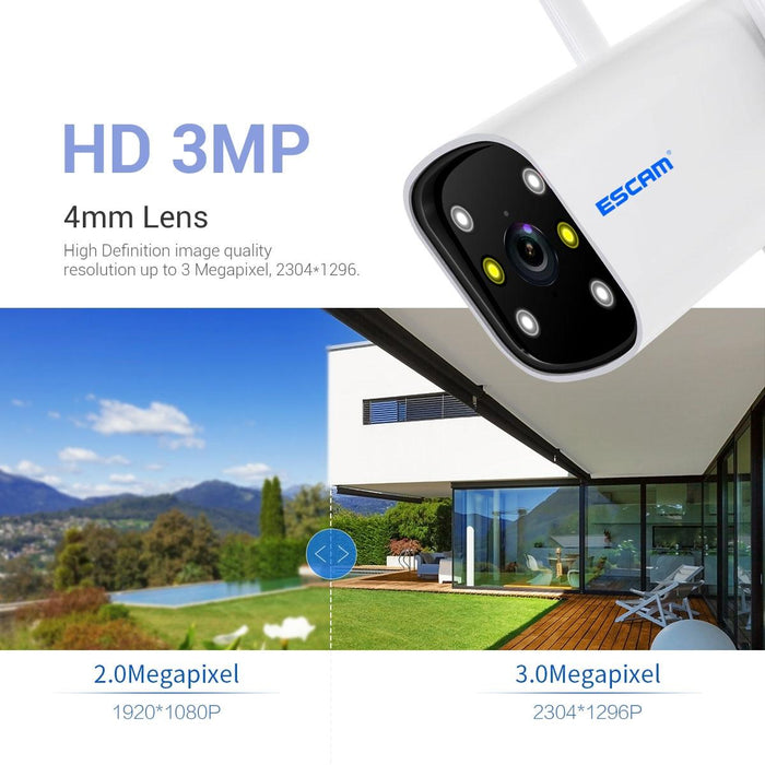 3Mp 1296P Hd Indoor Wireless Ptz Ip Camera Ir Night Vision Ai Humanoid Detection Home Security Cctv Monitor White