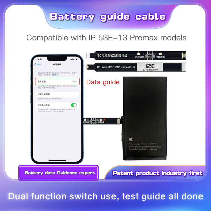 I2c Battery Boot Strap Test Flex Cable For Iphone 5 Se/6s/6