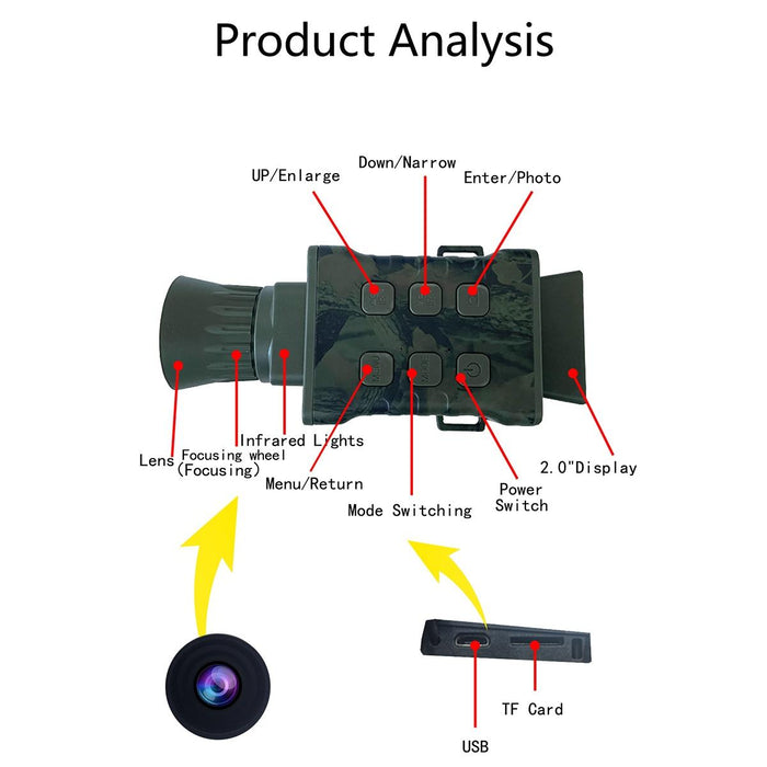 Nv3000 Outdoor Hunting 4K Hd Monocular Digital Night Vision Device