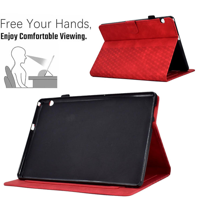 Rhombus Embossed Leather Smart Tablet Case