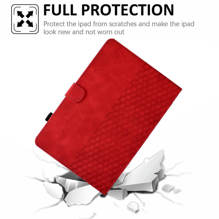 Rhombus Embossed Leather Smart Tablet Case