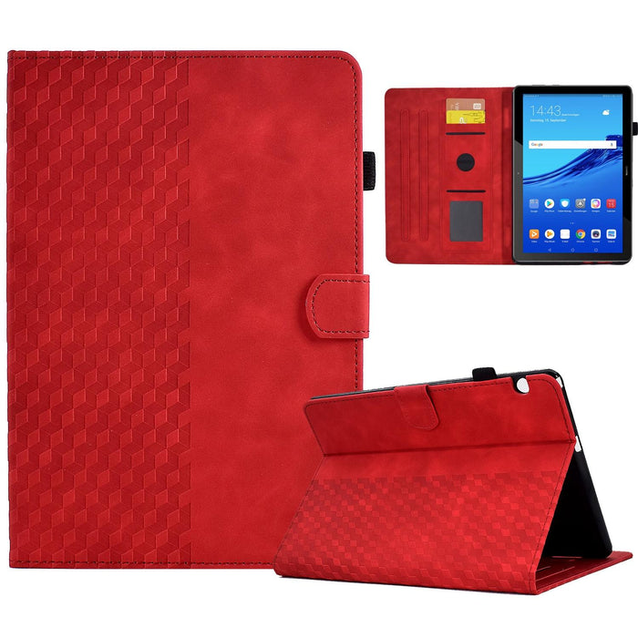 Rhombus Embossed Leather Smart Tablet Case