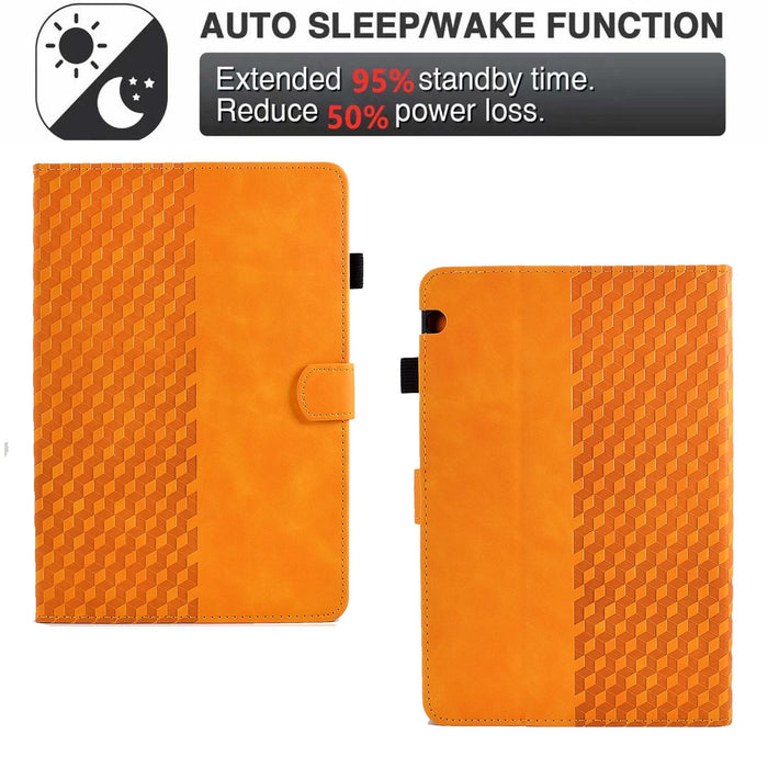 Rhombus Embossed Leather Smart Tablet Case