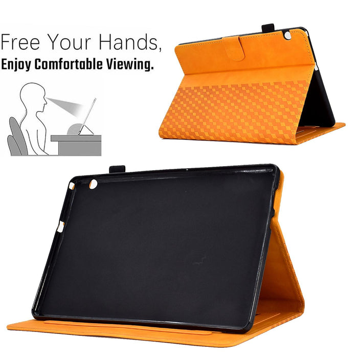 Rhombus Embossed Leather Smart Tablet Case