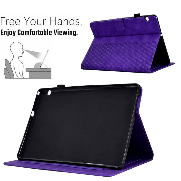 Rhombus Embossed Leather Smart Tablet Case