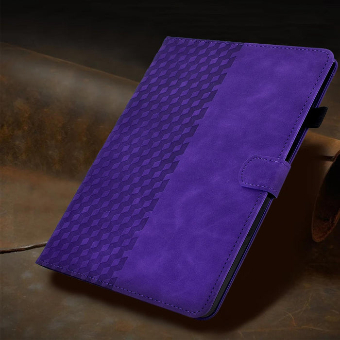 Rhombus Embossed Leather Smart Tablet Case