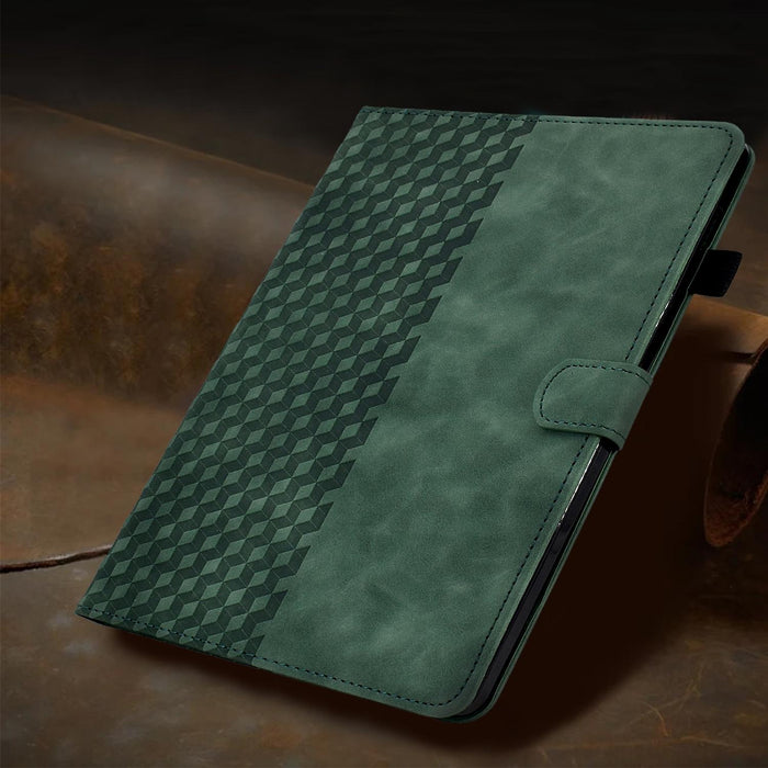Rhombus Embossed Leather Smart Tablet Case