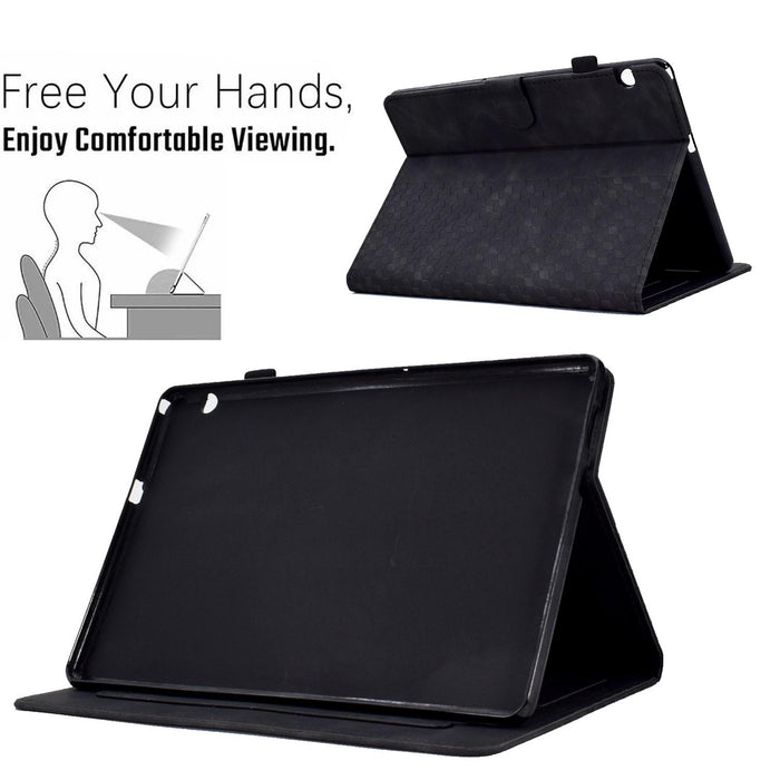 Rhombus Embossed Leather Smart Tablet Case