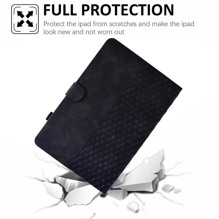 Rhombus Embossed Leather Smart Tablet Case