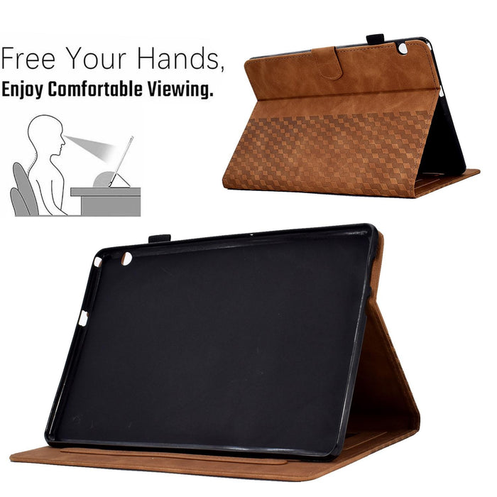 Rhombus Embossed Leather Smart Tablet Case
