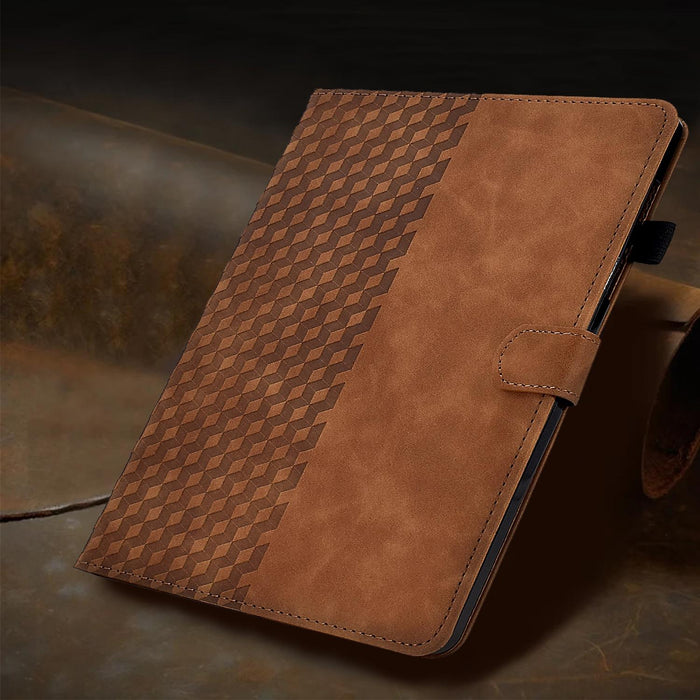 Rhombus Embossed Leather Smart Tablet Case