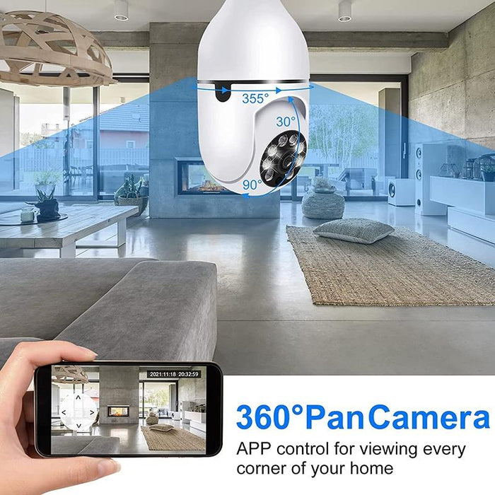 2.0Mp 1080P Light Bulb Wifi Camera Support Ir Night Vision / Motion Detection / Two-Way Voice