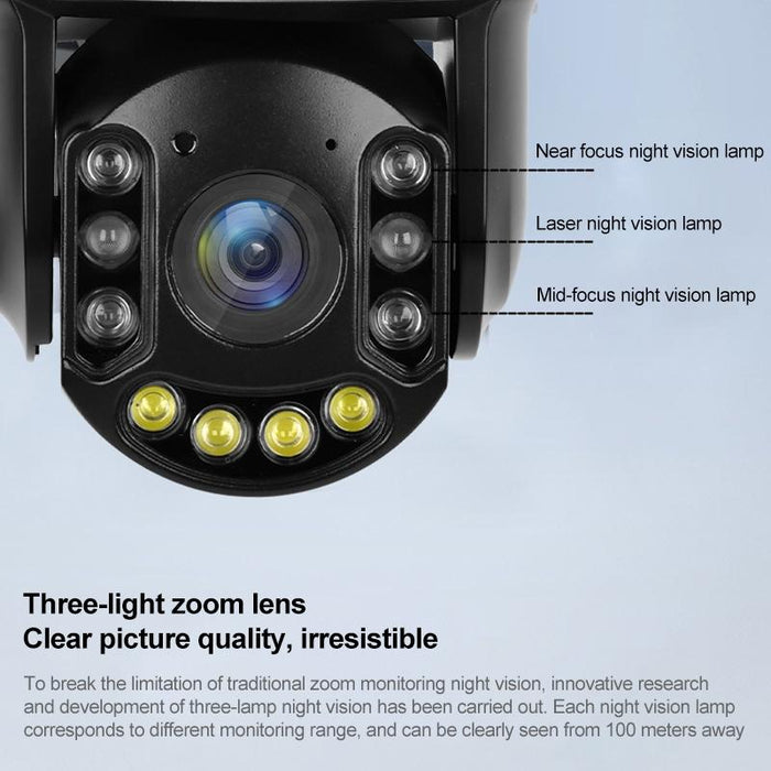 5Mp Wireless Wifi Laser Spherical Camera Supports Two-Way Voice & Mobile Monitoring Black