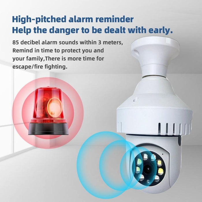 1080P Smoke Alarm Bulb Wifi Camera Support Ir Night Vision / Motion Detection / Two-Way Voice