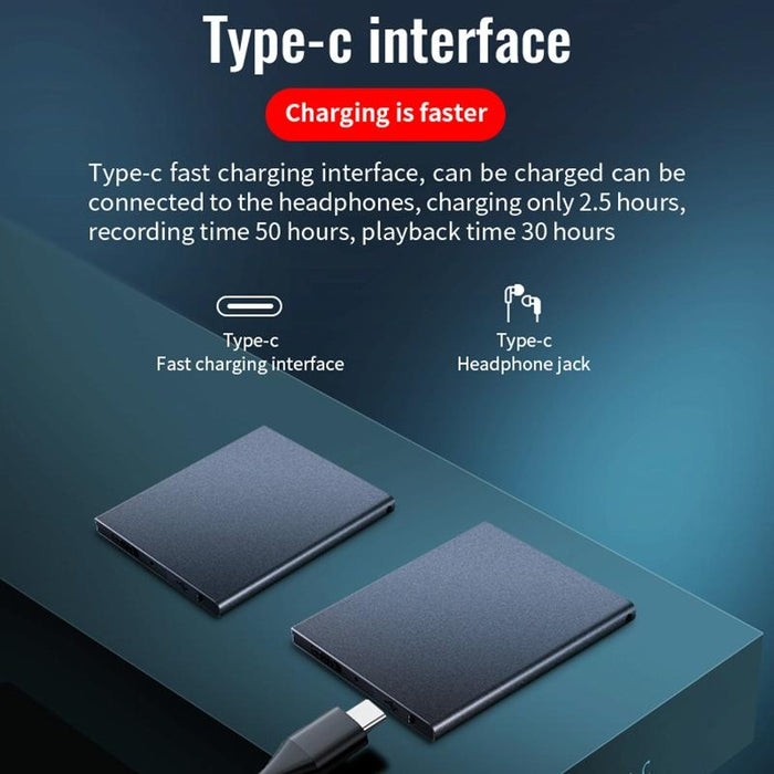 K1 Square Hd Noise Canceling Recorder Capacity 4Gb Black