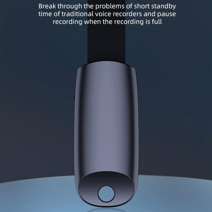 Smart Digital Noise Canceling Voice Recorder With Lanyard Capacity 8Gb Black