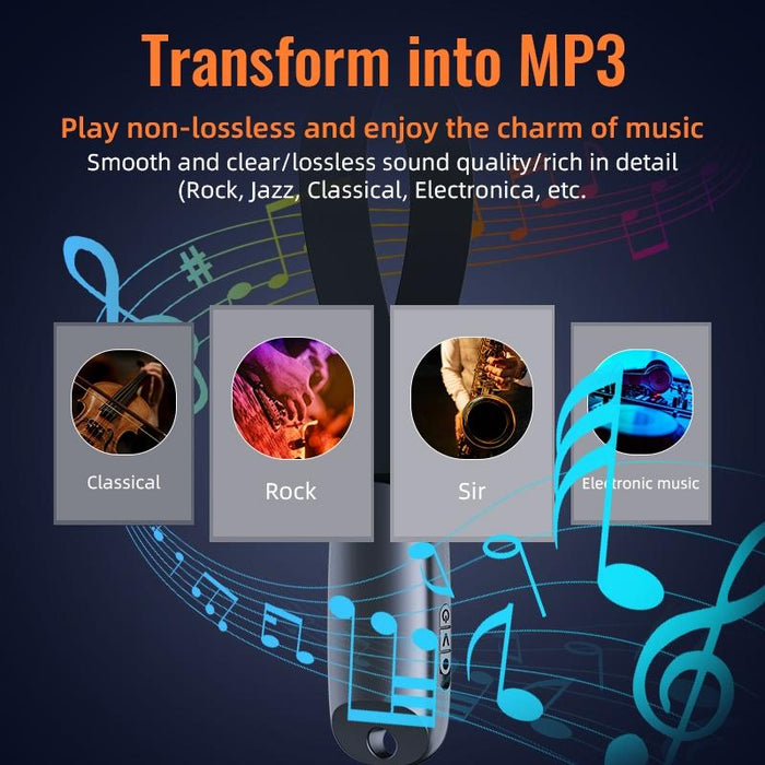 Smart Digital Noise Canceling Voice Recorder With Lanyard Capacity 8Gb Black