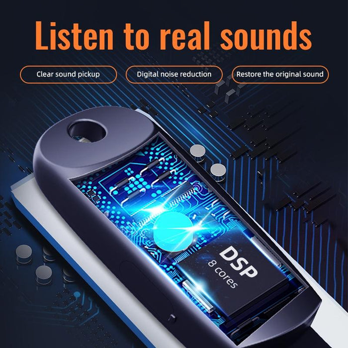 Smart Digital Noise Canceling Voice Recorder With Lanyard Capacity 16Gb Black