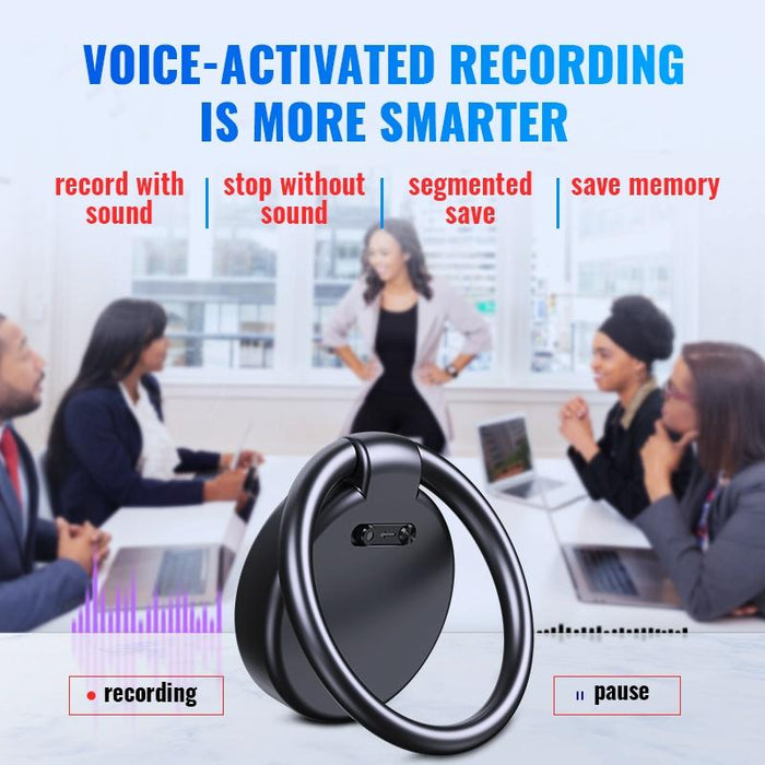 Round Hd Noise Canceling Recorder Capacity 4Gb Black