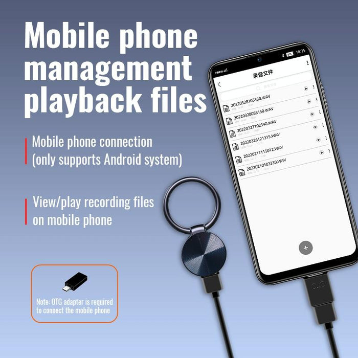 Round Hd Noise Canceling Recorder Capacity 32Gb Black