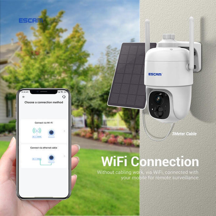 3Mp Wifi Smart Night Vision Two-Way Voice Intercom Solar Camera Support Full Hd Ai Recognition Pir Alarm